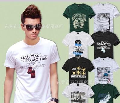 2014新款男裝半袖T恤工廠直供 地攤熱銷庫存尾貨